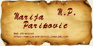 Marija Paripović vizit kartica